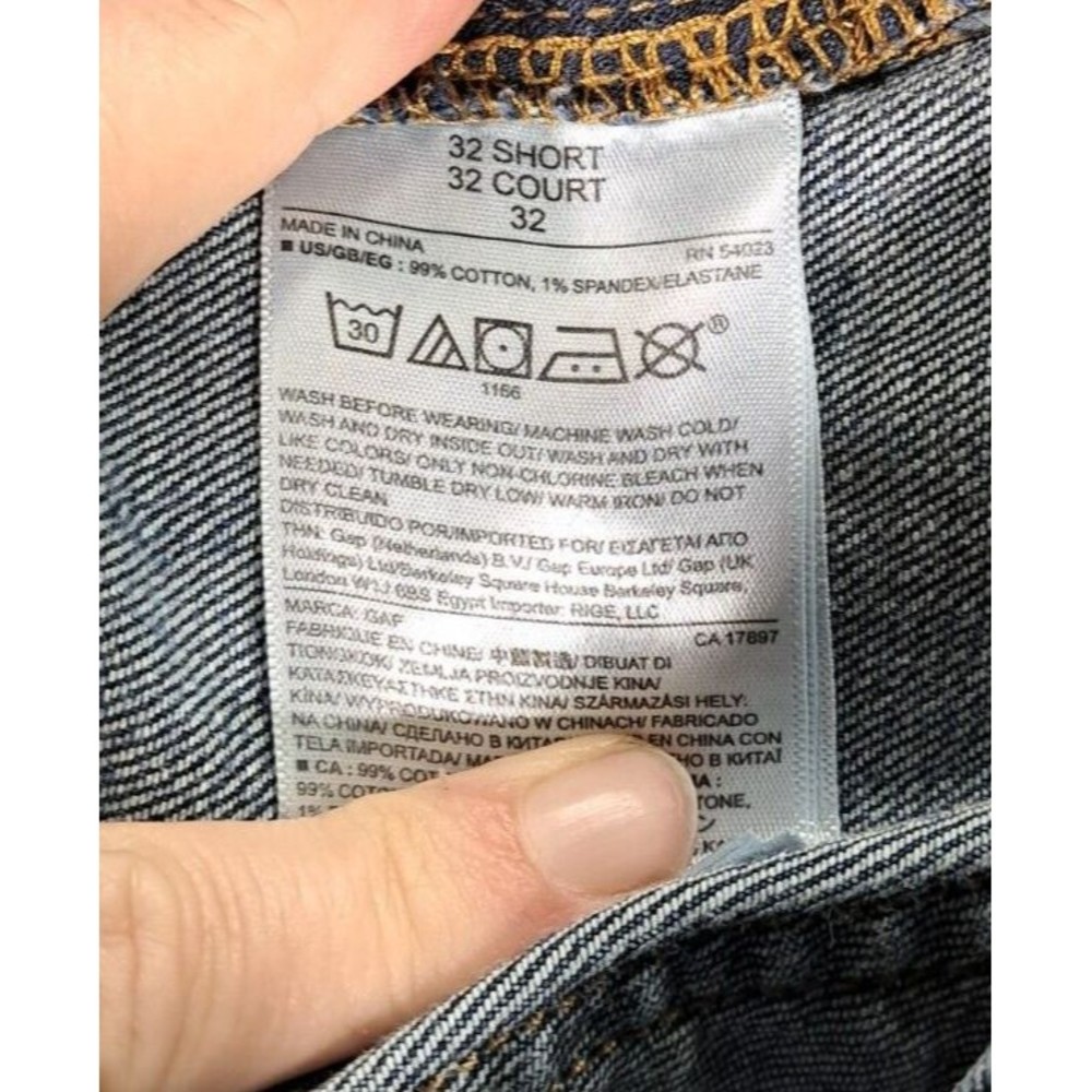 Gap 1969 Jeans Mens Sz 32S Authentic True Skinny Denim Blue Stretch Distressed - Picture 7 of 11